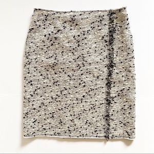 Nina Ricci Cream Tweed Pencil Skirt with Black Speckle